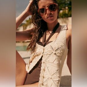 Sezane Joas Top Cream - Size M